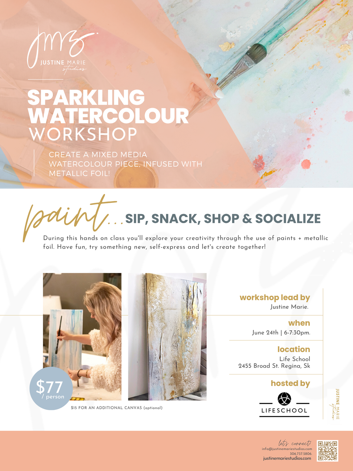 Paint with JMS | Sparkling Canvas Art Workshop