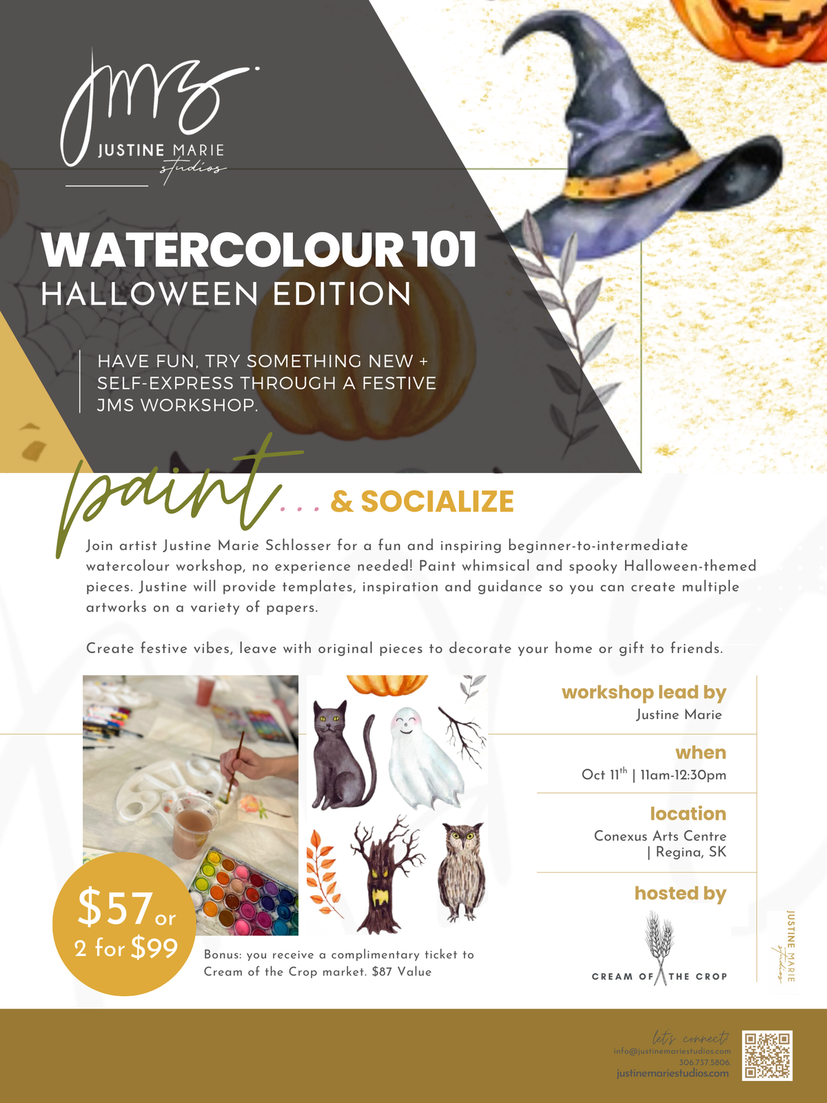 Paint with JMS | Watercolour 101: Halloween Edition | Oct 11th