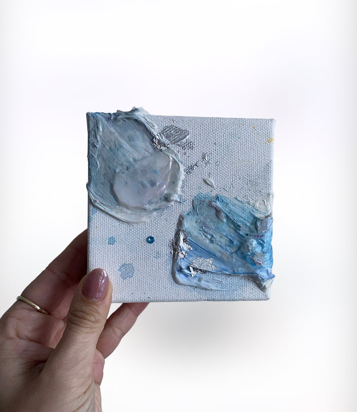 Original Artwork | 4x4" Canvas | Birthstone Series - March