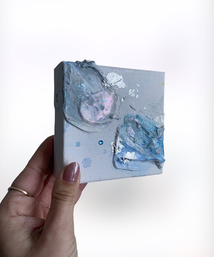 Original Artwork | 4x4" Canvas | Birthstone Series - March