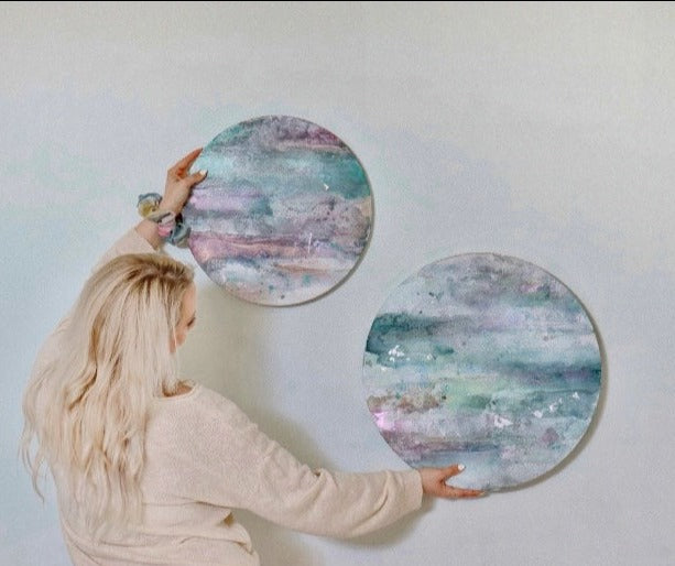 Original Artwork | Lost + Found II | 16" Round Canvas