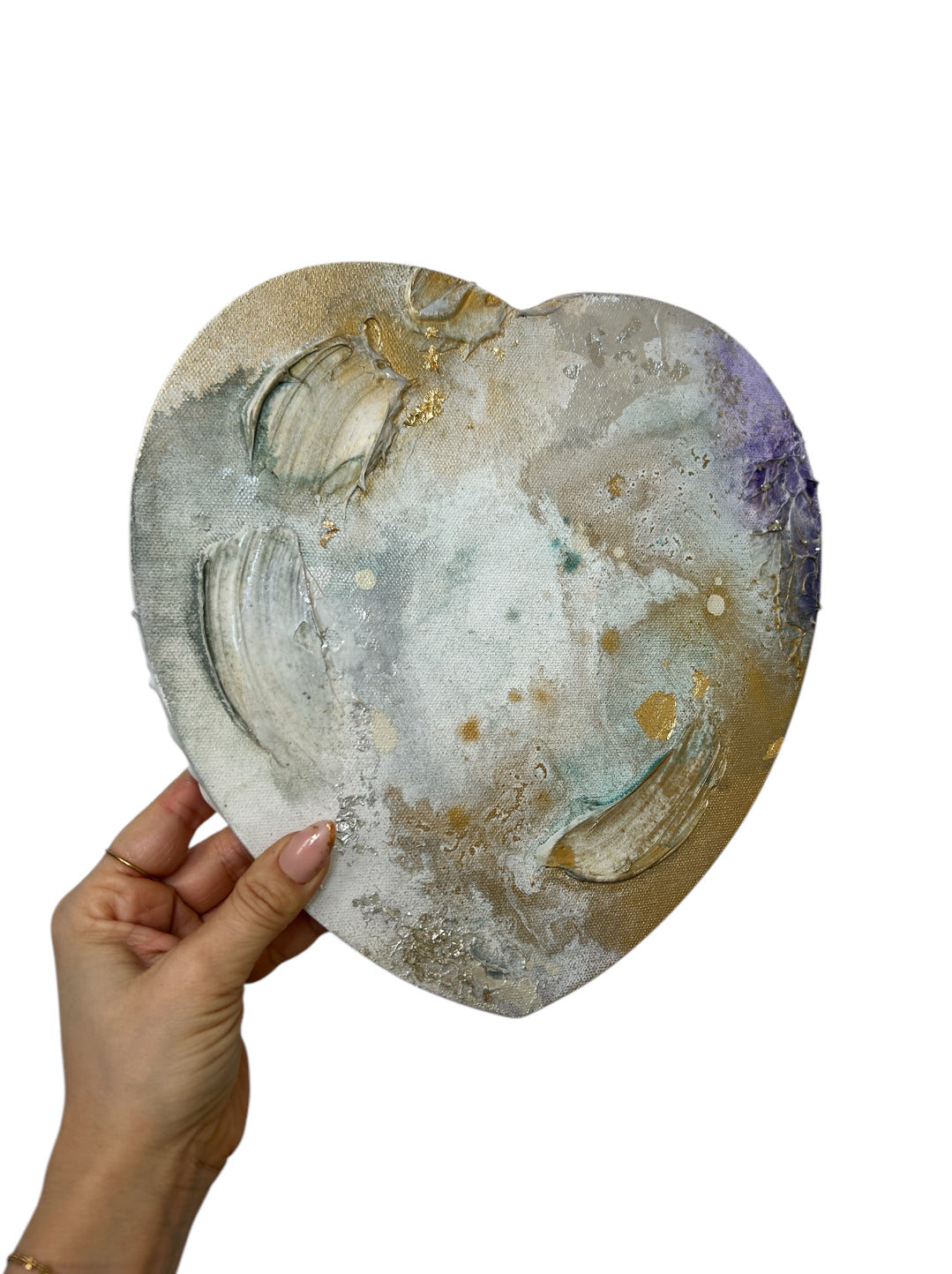 Original Artwork | 10" Heart Canvas | Royals Amethyst