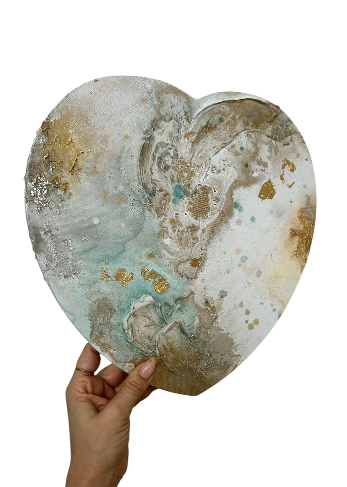 Original Artwork | 12" Heart Canvas | Coastline