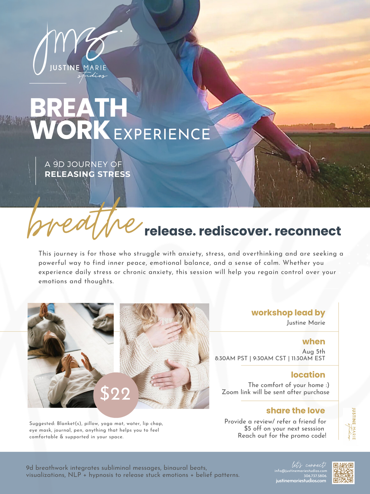 Breathe with JMS | 9d Breathwork | Releasing Stress : Aug 5th Virtual